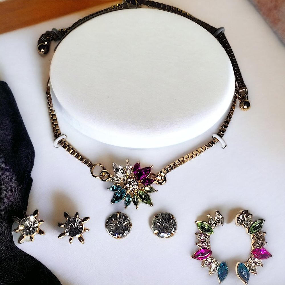 STEVE MADDEN Crystal Slider Bracelet & Earring Set